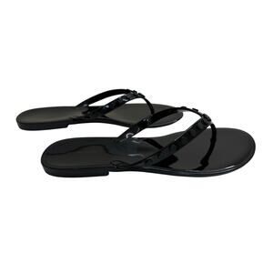 Tory Burch New! Studded Jelly Black Flip Flop Sandals Vacay Summer Beach 9